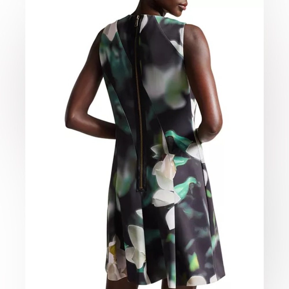 Ted Baker Maggnie Floral Print Neoprene Skater Dress, Women's Size 2 - Picture 3 of 7